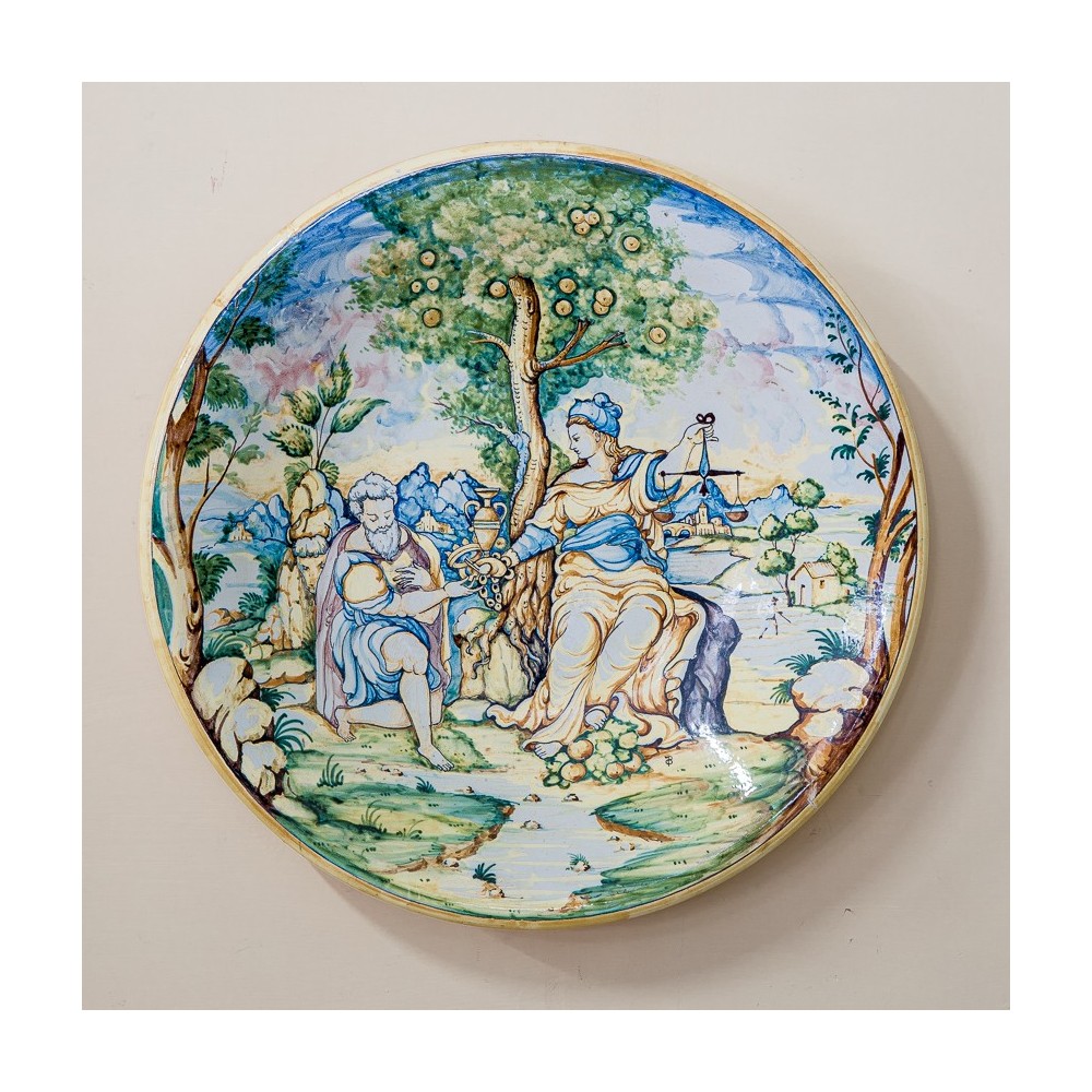 Dish Ovid's Metamorphosis Colored Glazed Ceramic
